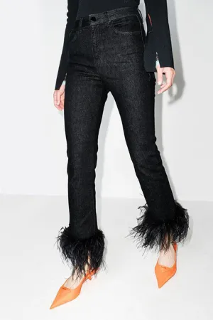 Feather Trim Jeans