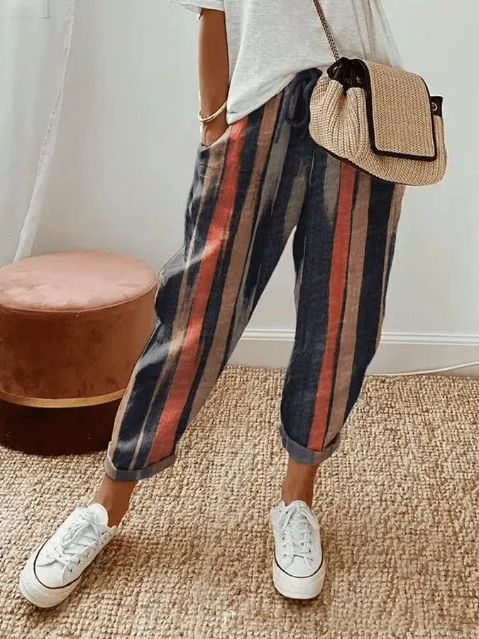 Felicia - Elegant, classic striped leisure pants