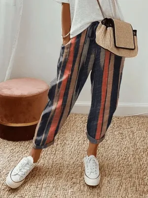 Felicia - Elegant, classic striped leisure pants