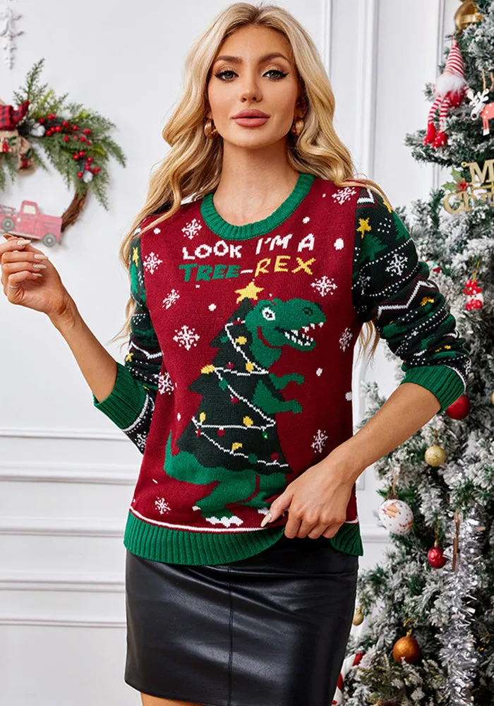 Festive  Jacquard Christmas Sweater for Cheerful Winter Style