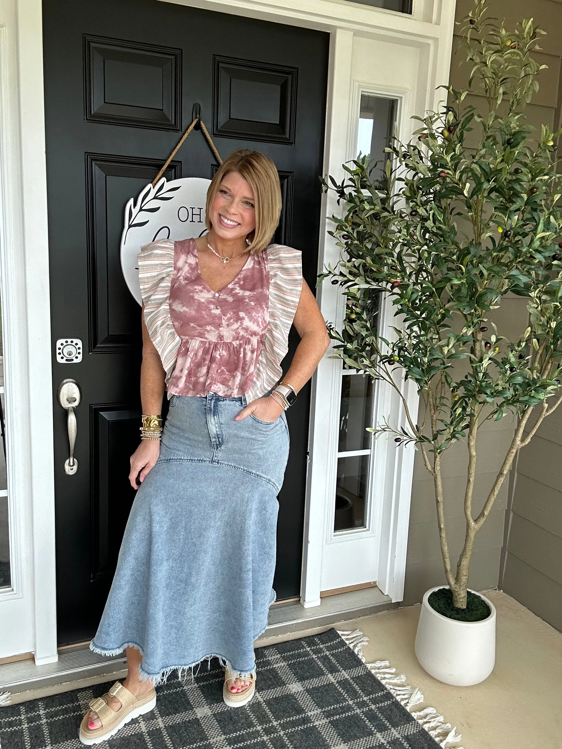 Fit & Flare Denim Skirt | Light Denim