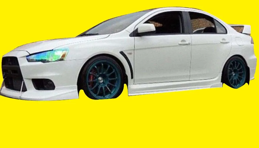 Fits: Mitsubishi Evo X Evolution 10 Frp Side Skirt Extensions Splitters Under Lips