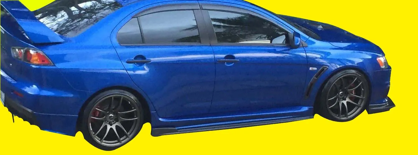 Fits: Mitsubishi Evo X Evolution 10 Frp Side Skirt Extensions Splitters Under Lips