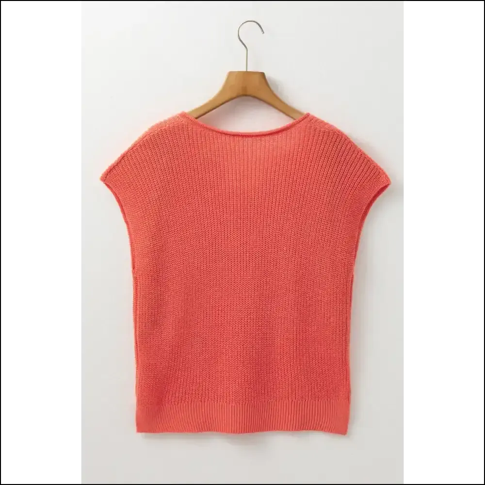 Flamingo Solid Textured Knit Vest:  Fabulous & Feather-ly Dangerous 🦩 Needful Things