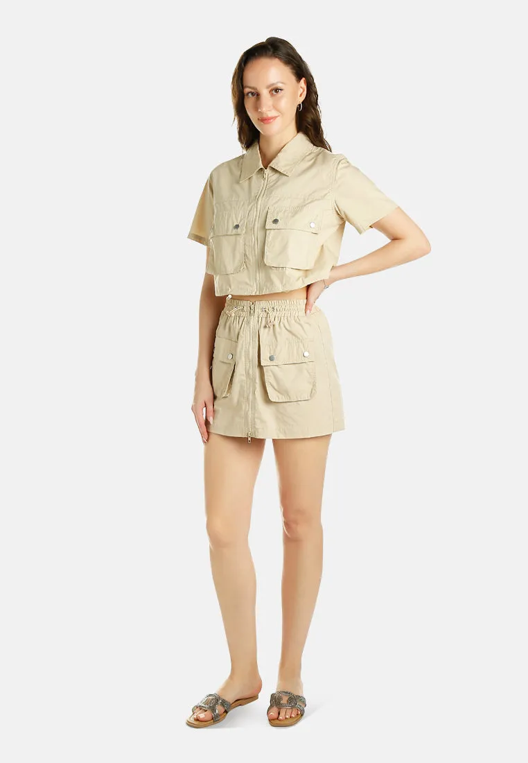 Flap Pocket Cargo Mini Skirt BY RUW