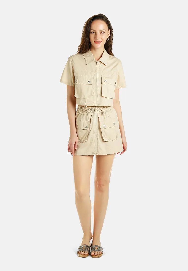 Flap Pocket Cargo Mini Skirt BY RUW