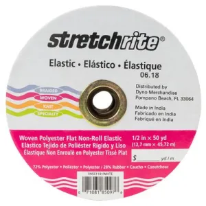 Flat Woven Non-Roll Elastic 1/2in -- StretchRite