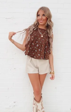 Floral Lace Sleeveless Blouse
