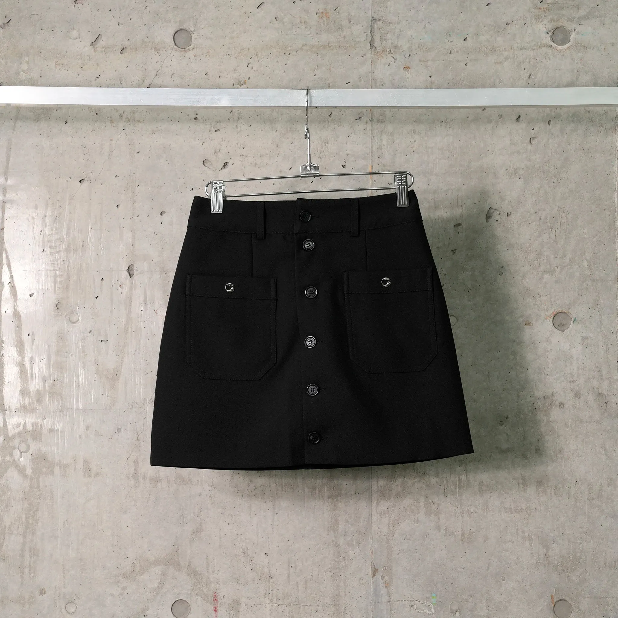 FOUR POCKET TAILORED MINI SKIRT / BLACK