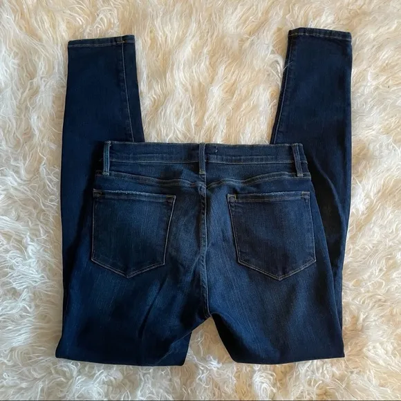 FRAME LE SKINNY DE JEANNE - AUGUSTA Dark índigo Stretch Jeans Organic Cotton 28