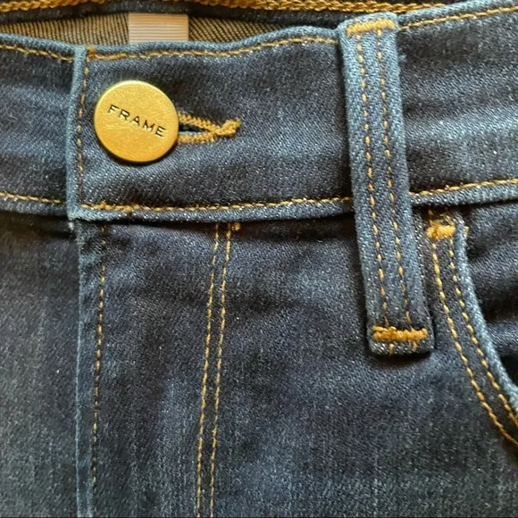 FRAME LE SKINNY DE JEANNE - AUGUSTA Dark índigo Stretch Jeans Organic Cotton 28