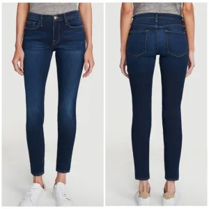FRAME LE SKINNY DE JEANNE - AUGUSTA Dark índigo Stretch Jeans Organic Cotton 28