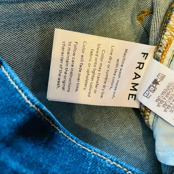 FRAME LE SKINNY DE JEANNE - AUGUSTA Dark índigo Stretch Jeans Organic Cotton 28