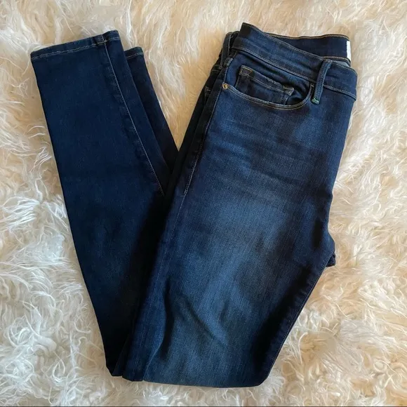 FRAME LE SKINNY DE JEANNE - AUGUSTA Dark índigo Stretch Jeans Organic Cotton 28