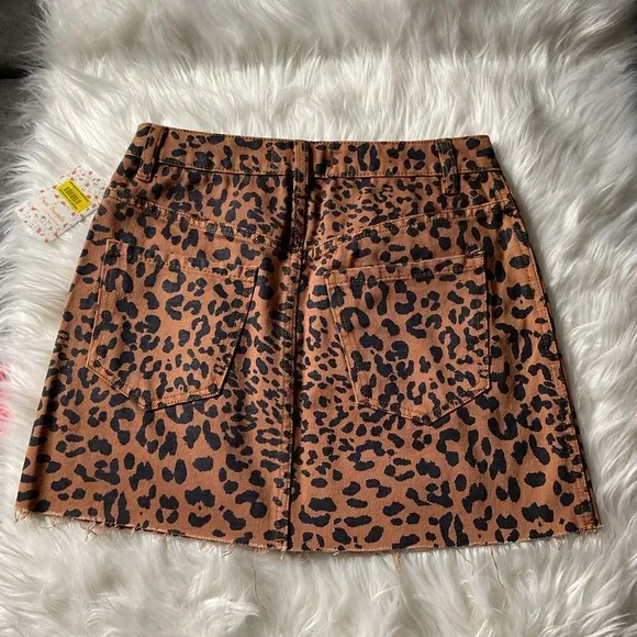 Free People Zip It Up Printed Mini Skirt
