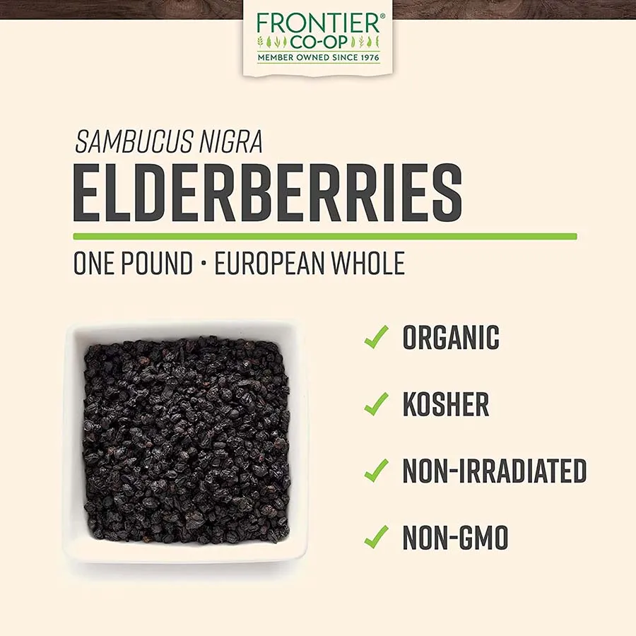 FRONTIER CO-OP ELDERBERRIES, WHOLE, ORGANIC