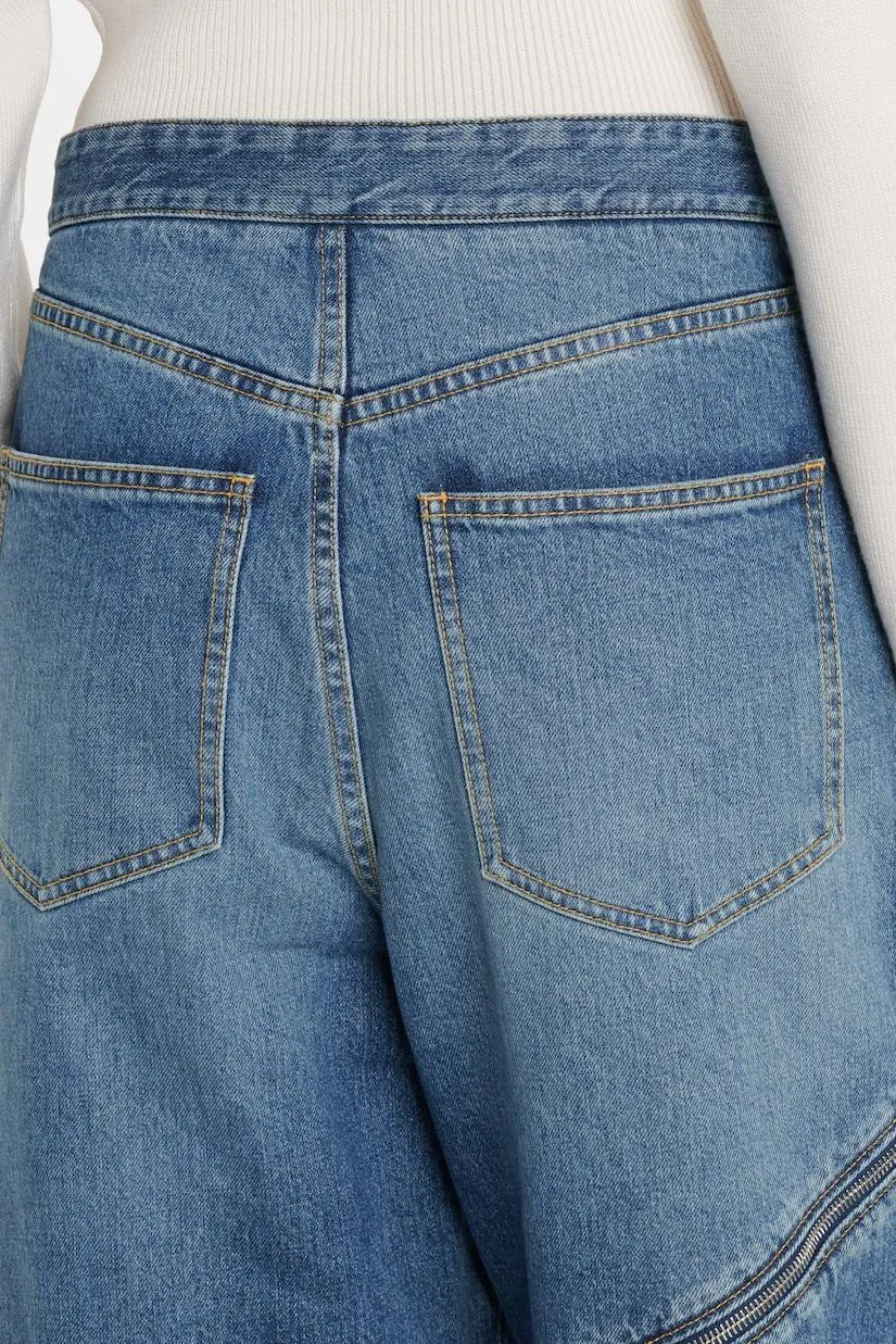 Gafna Spiral Zipper Jeans - Blue