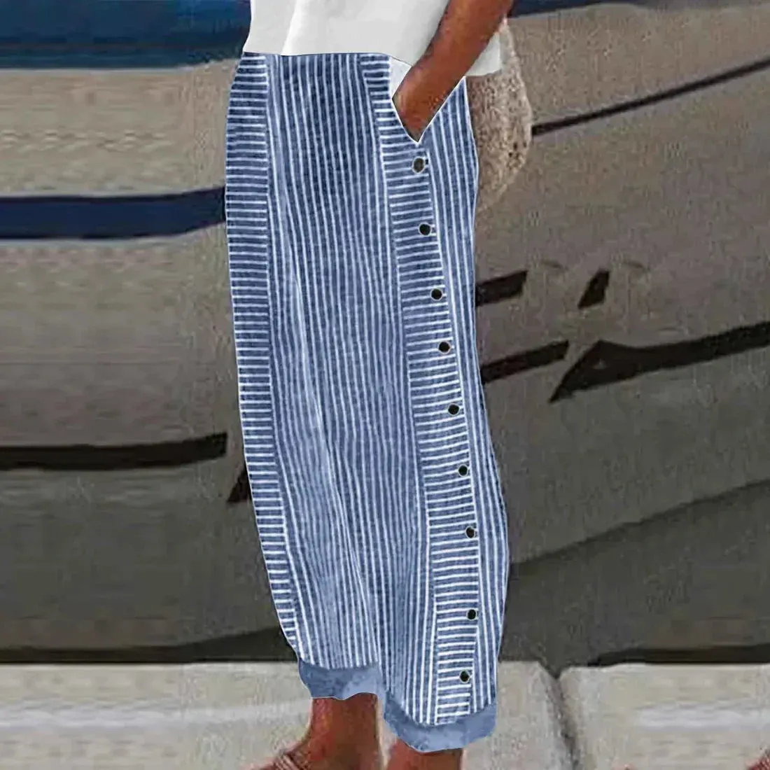 Georgia - Comfortable striped summer pants