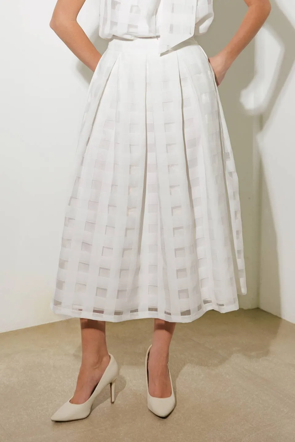 Gingham Organza Full Skirt