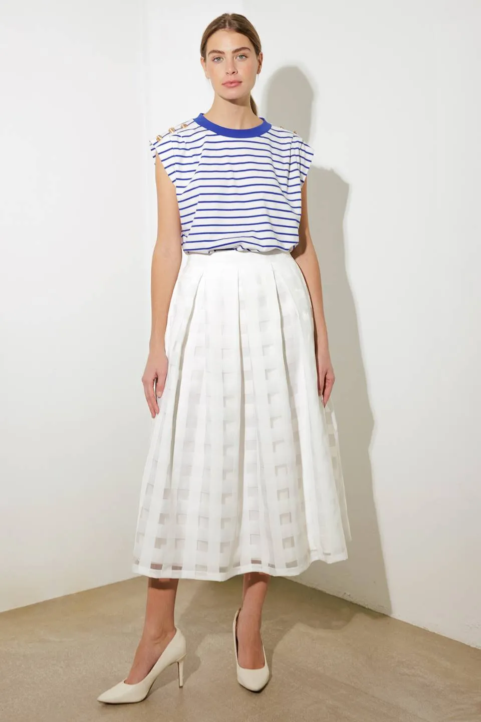Gingham Organza Full Skirt