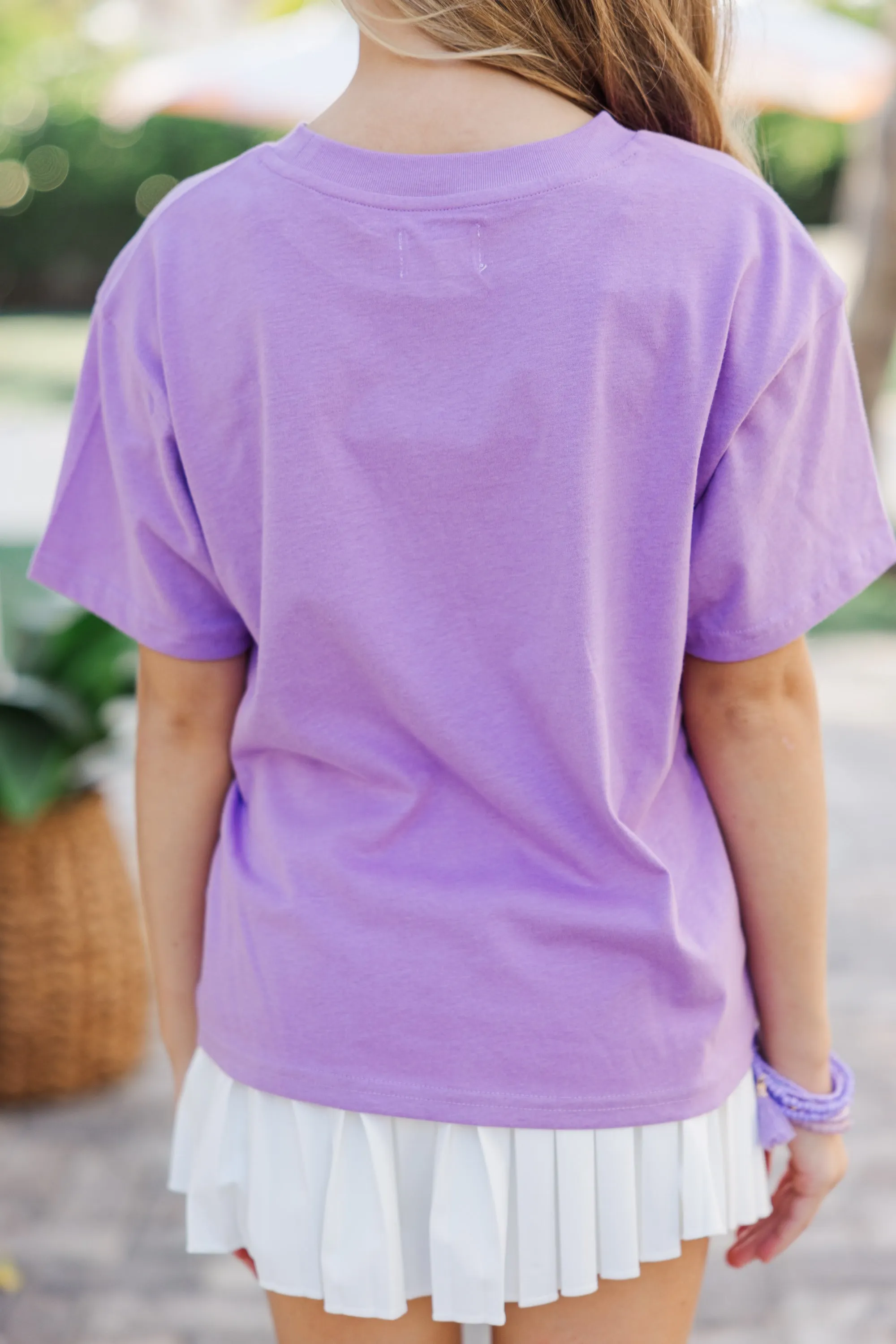 Girls: Springtime Daisies Lavender Graphic Tee