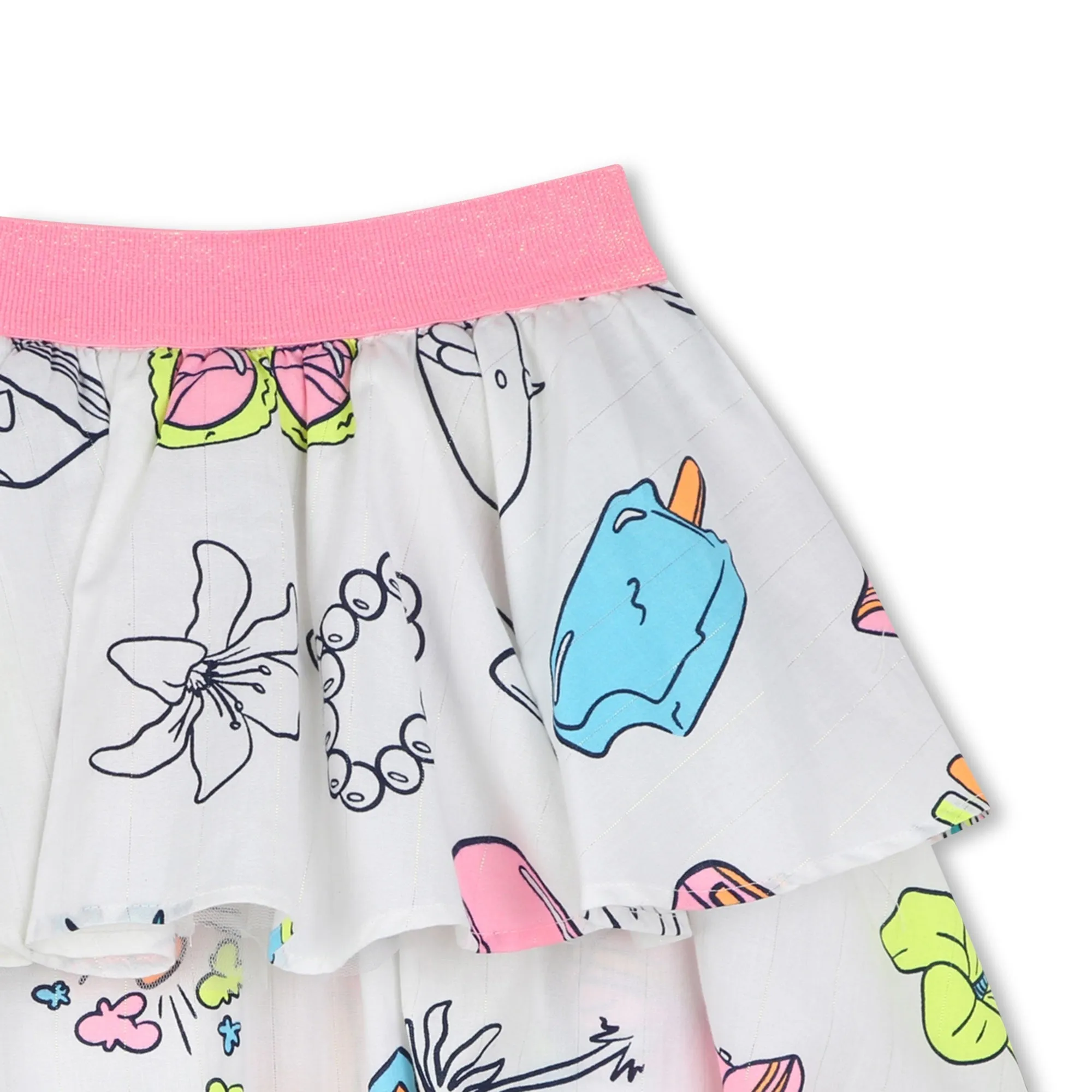 Girls White Frill Skirt