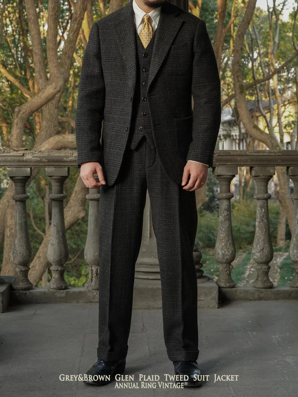Glen Plaid Tweed Suit Jacket