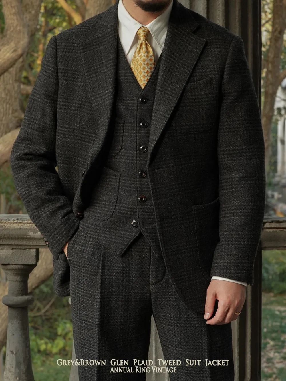 Glen Plaid Tweed Suit Jacket
