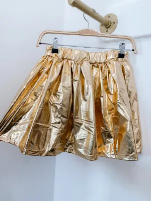 Gold Metallic Skort