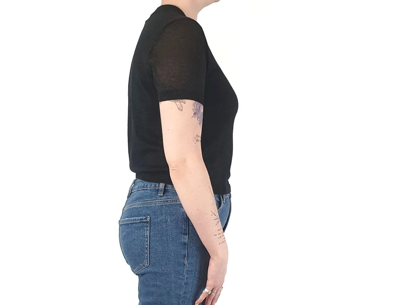 Gorman black metalic fine knit top size 12