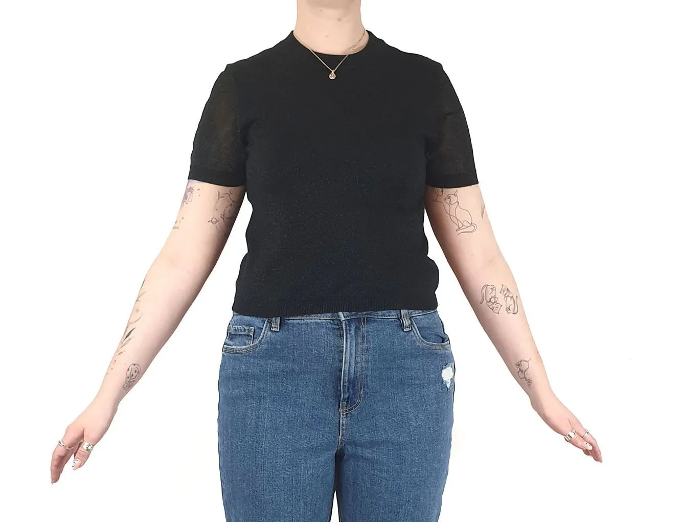 Gorman black metalic fine knit top size 12