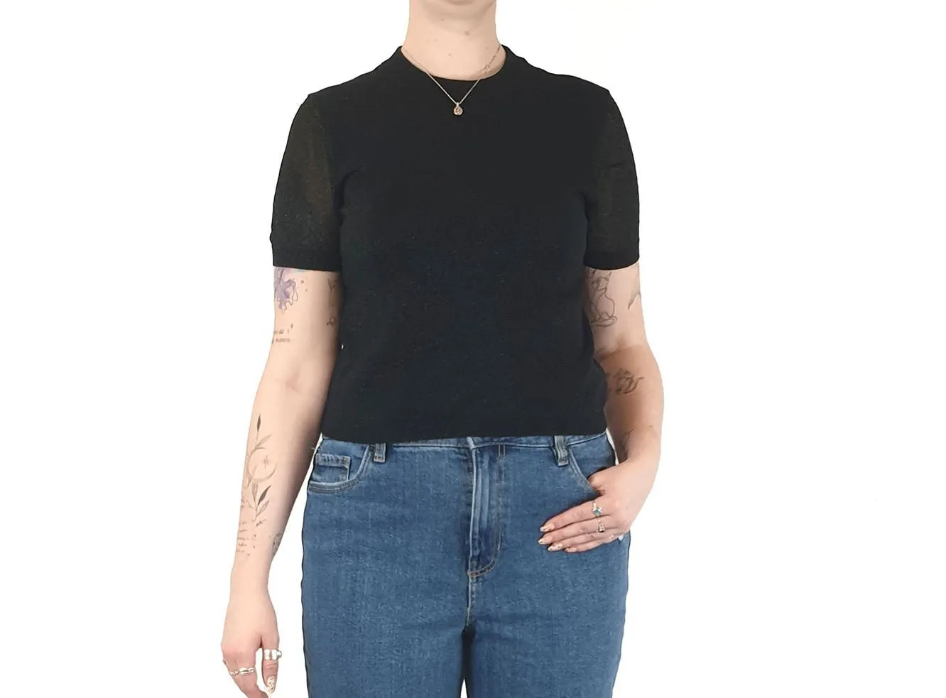 Gorman black metalic fine knit top size 12