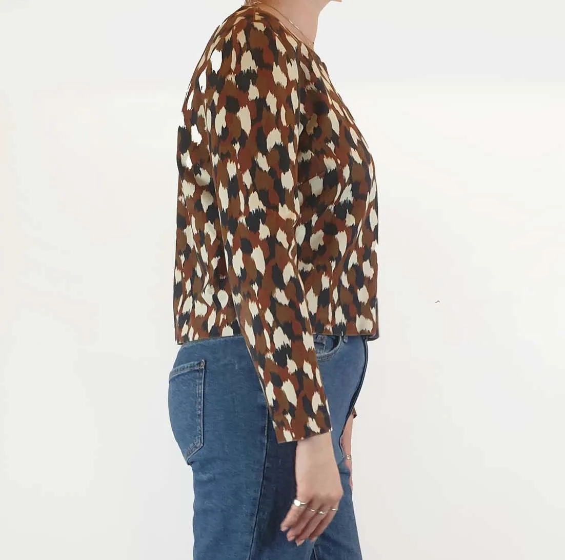 Gorman cropped autumnal print jumper size 12