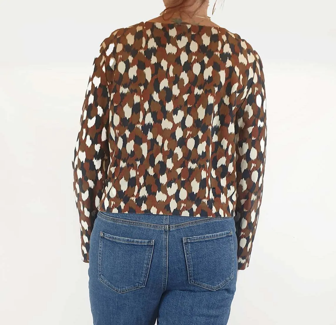 Gorman cropped autumnal print jumper size 12