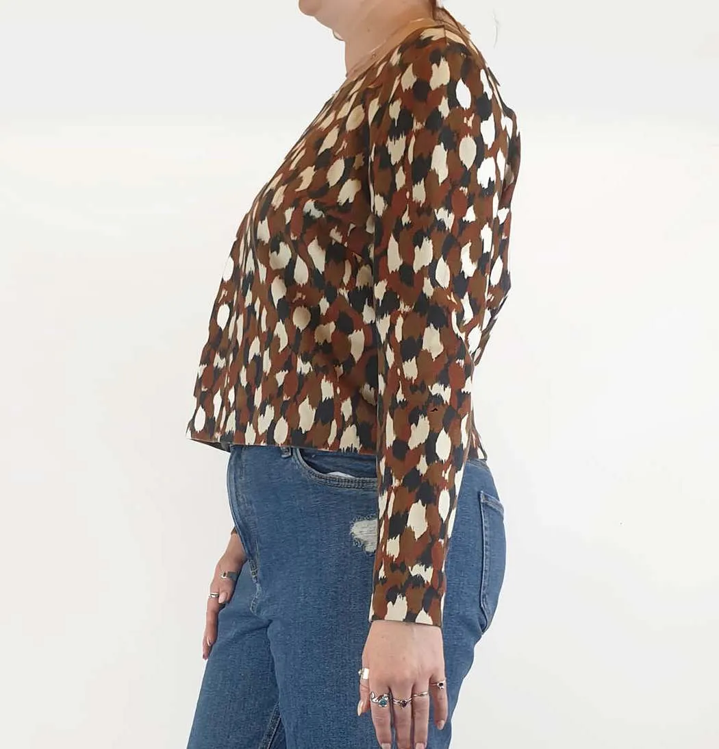 Gorman cropped autumnal print jumper size 12