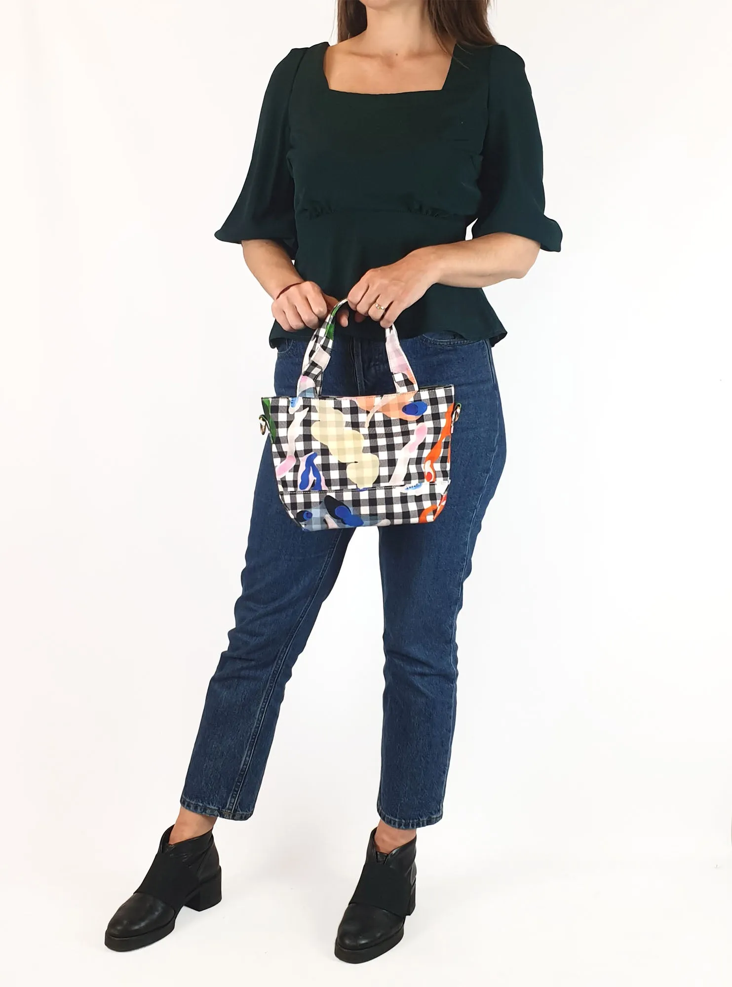 Gorman gingham print small adjustable bag