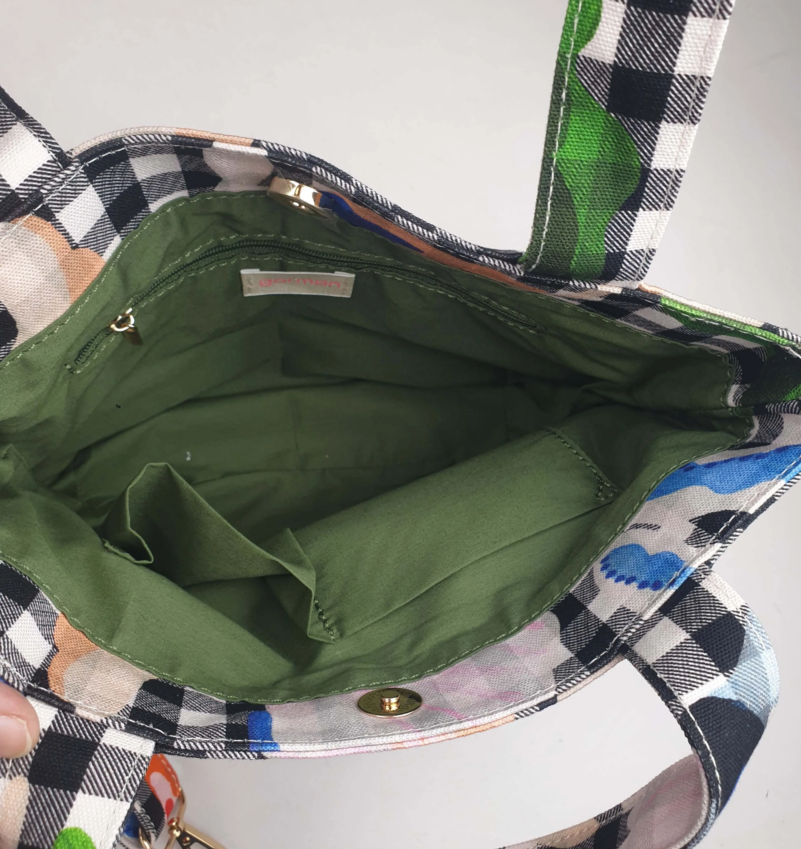 Gorman gingham print small adjustable bag