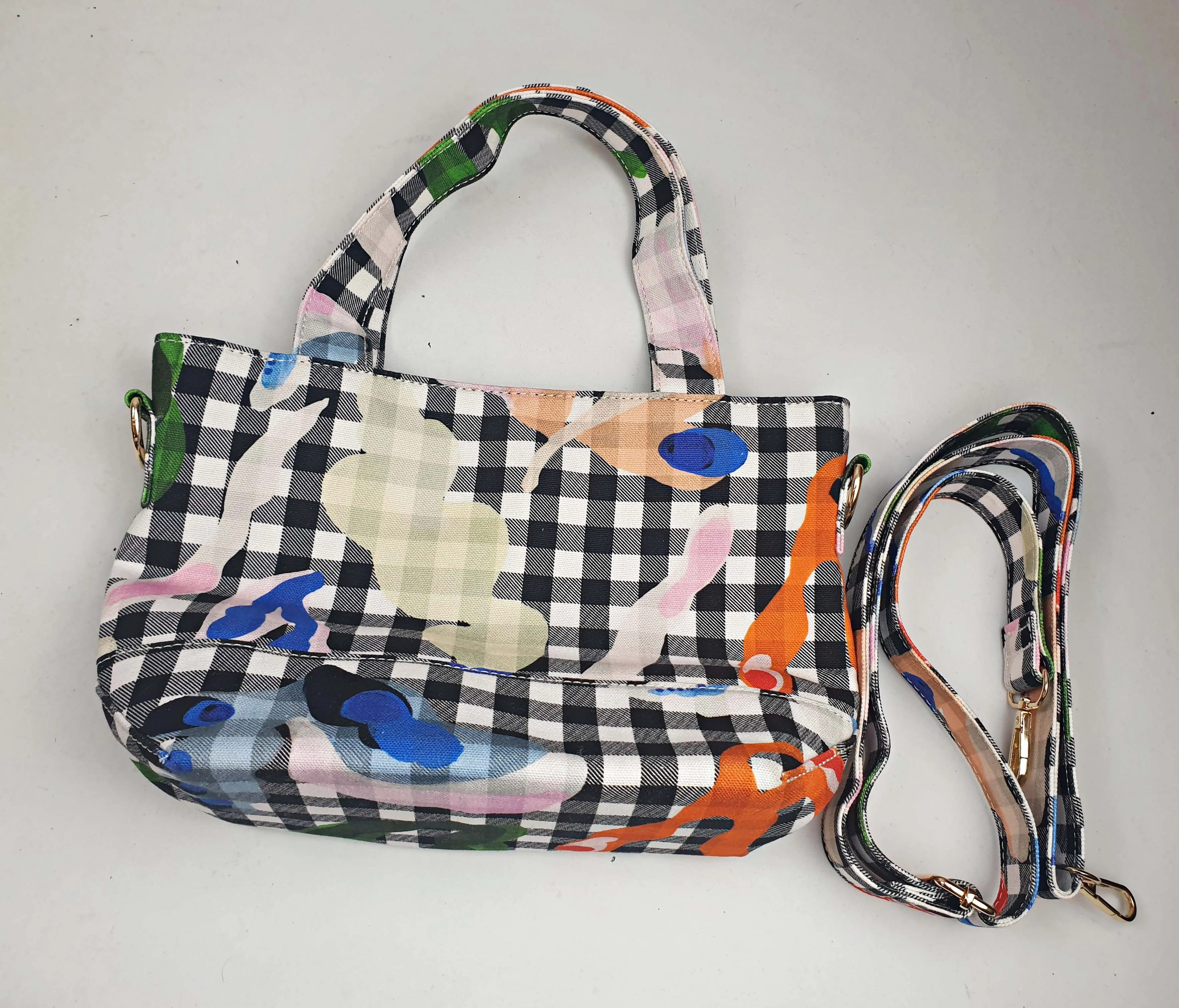 Gorman gingham print small adjustable bag