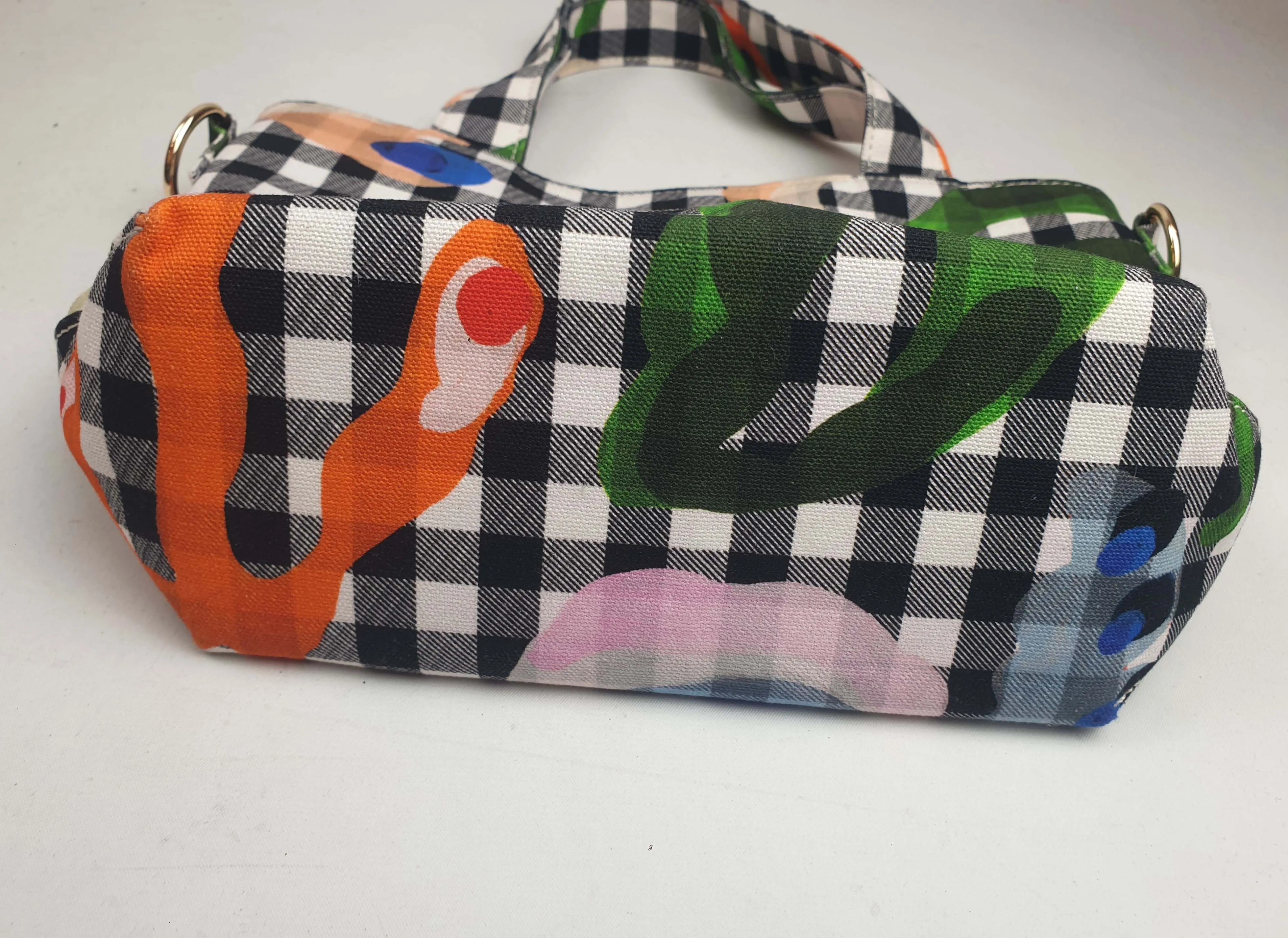 Gorman gingham print small adjustable bag