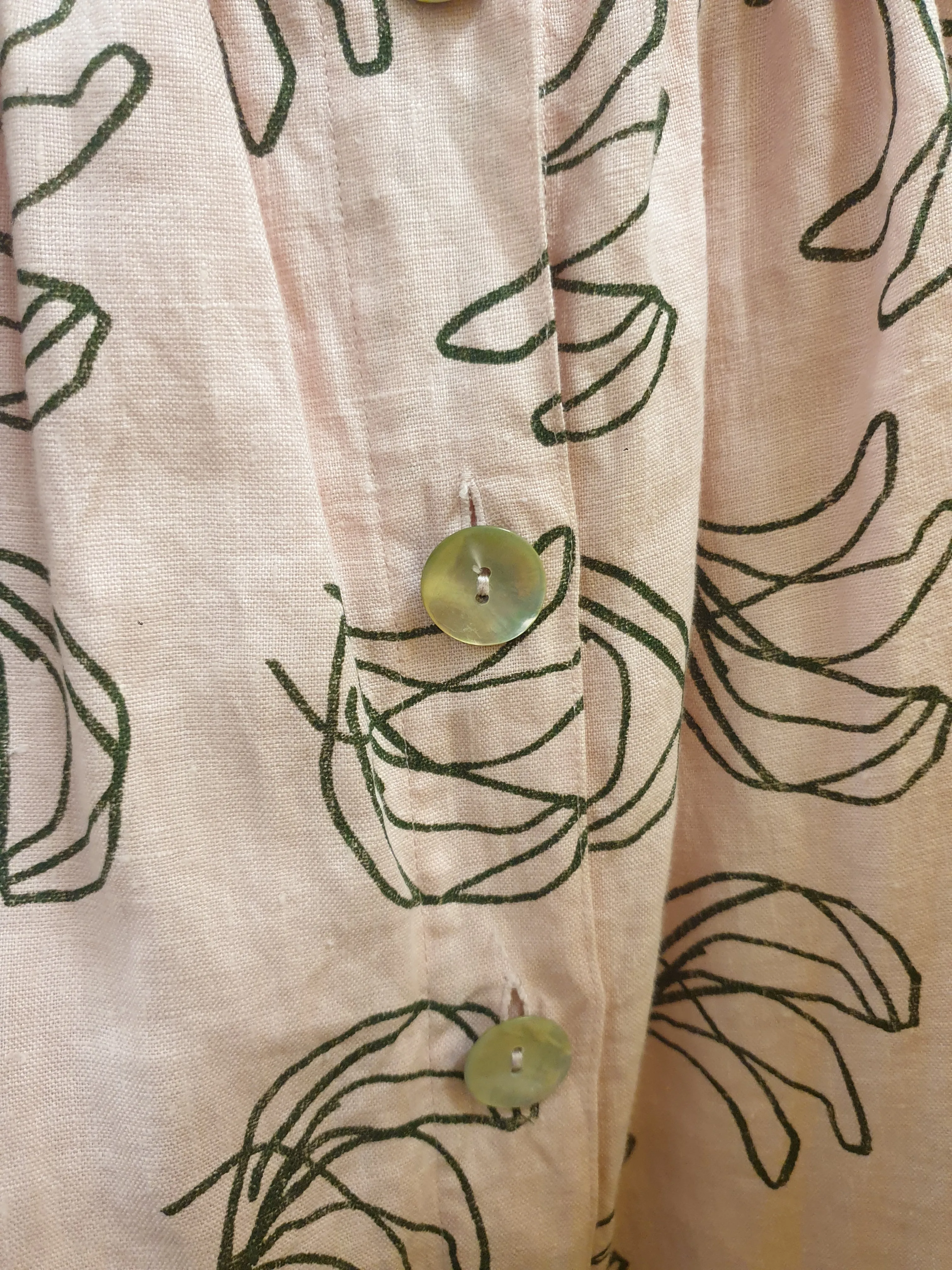 Gorman pink linen banana print skirt size 8