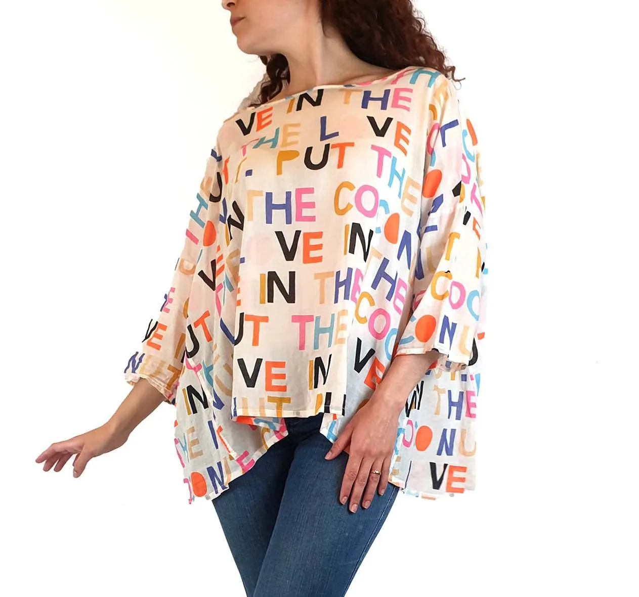 Gorman x Castle white "put the love in the coconut" top size 10