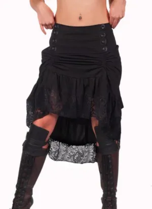 Gothic Ruffle Skirt - Black -
