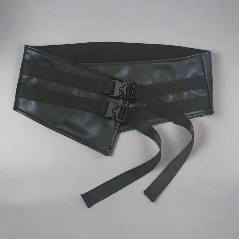 Gothic Vegan Leather Waist Belt with Buckle Straps - Adjustable Length