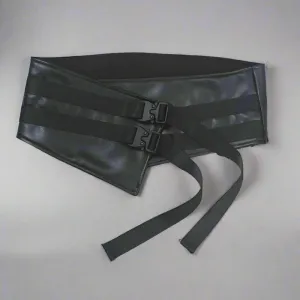 Gothic Vegan Leather Waist Belt with Buckle Straps - Adjustable Length