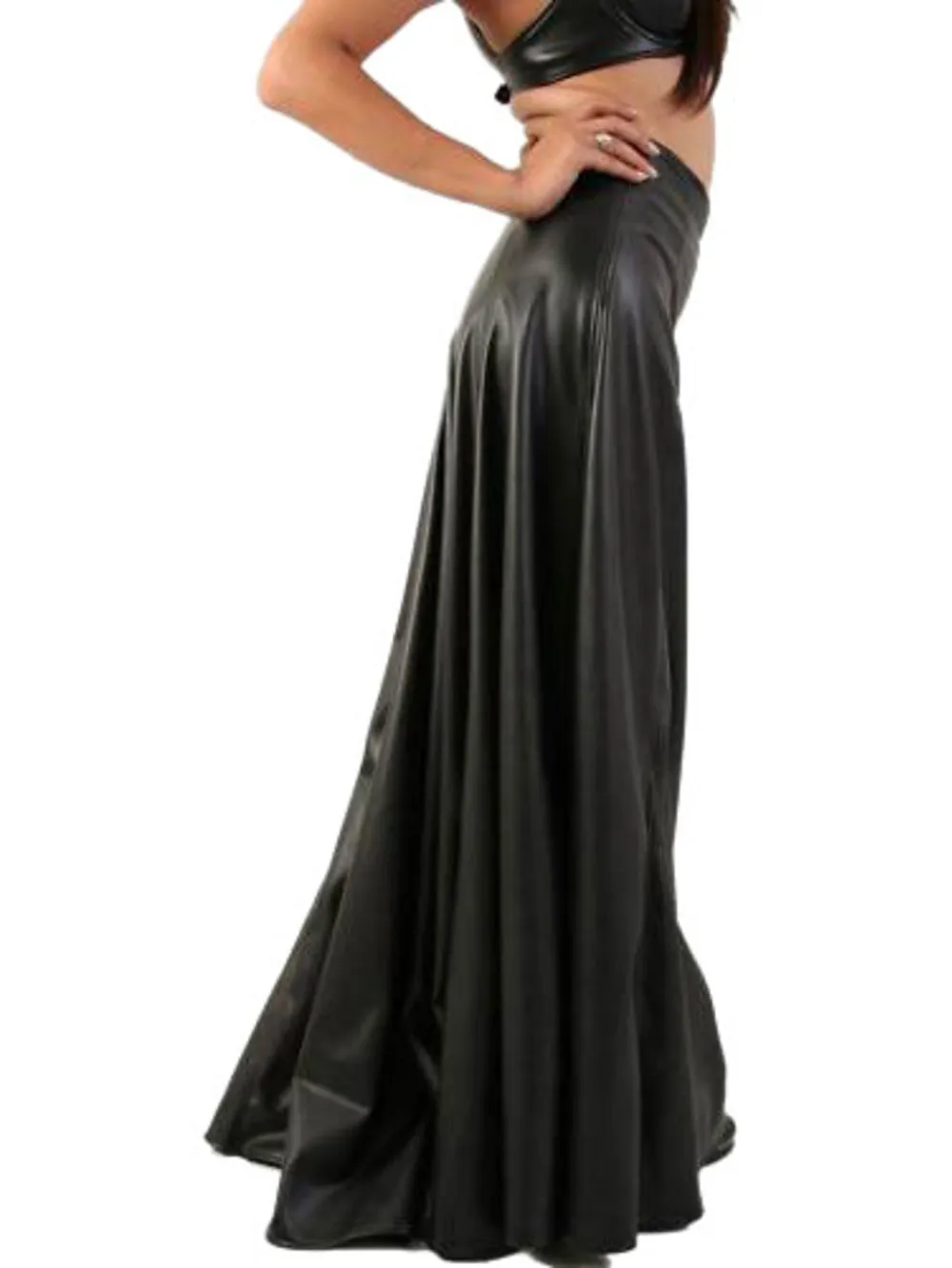 Graceful Flared Leather Skirts for Women