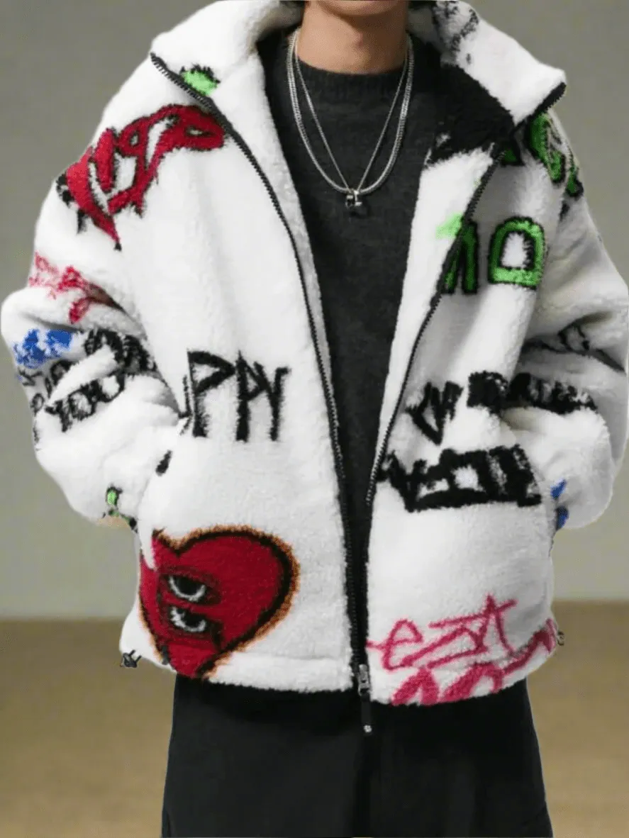 Graffiti Plush Jacket
