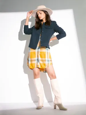 Green Spread Collar Blazer