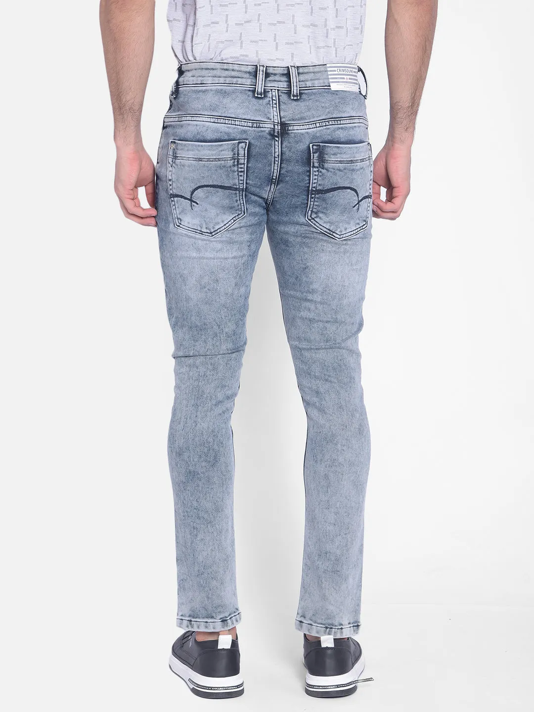 Grey Heavy Fade Skinny Jeans