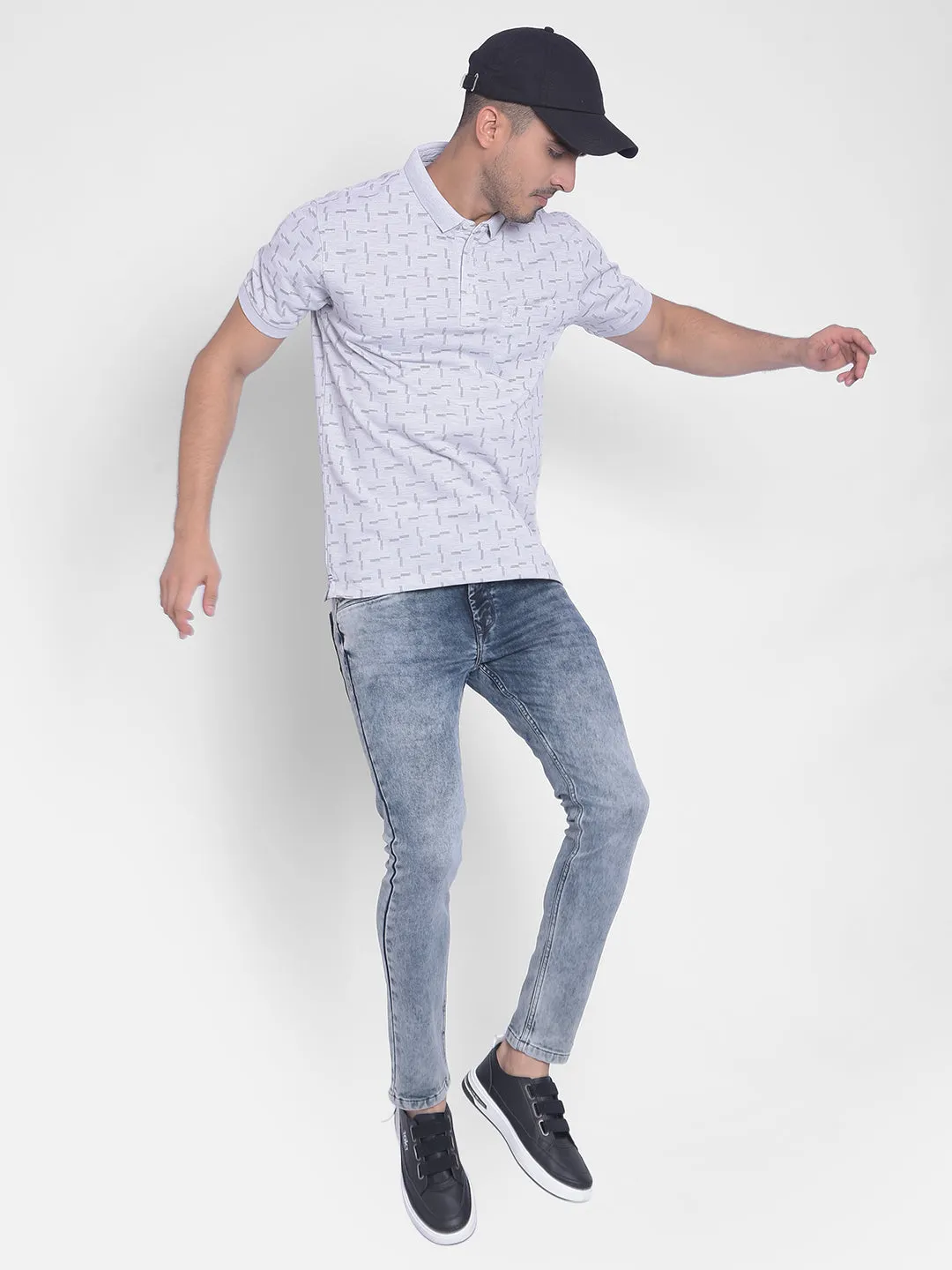Grey Heavy Fade Skinny Jeans