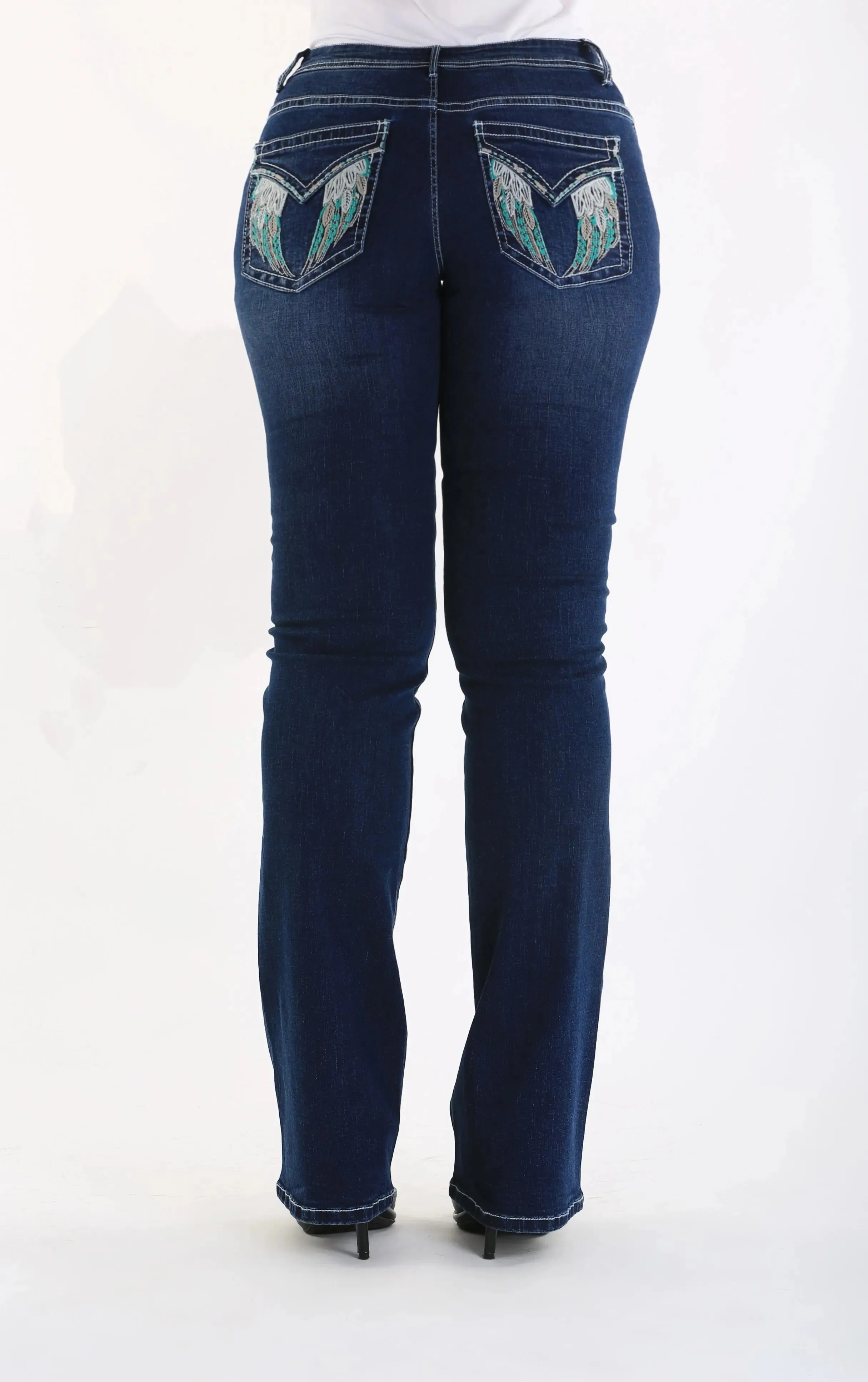 Heather Western Style Stretch Denim Jeans